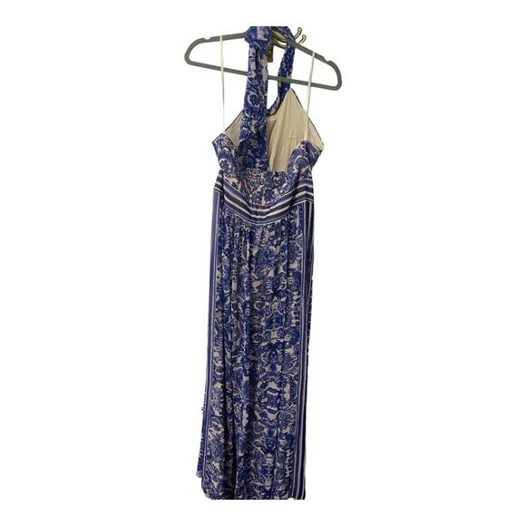 Eliza J Chiffon Maxi Dress Halter Floral Boho Formal Garden Party Elegant Sz 14 - Picture 10 of 16
